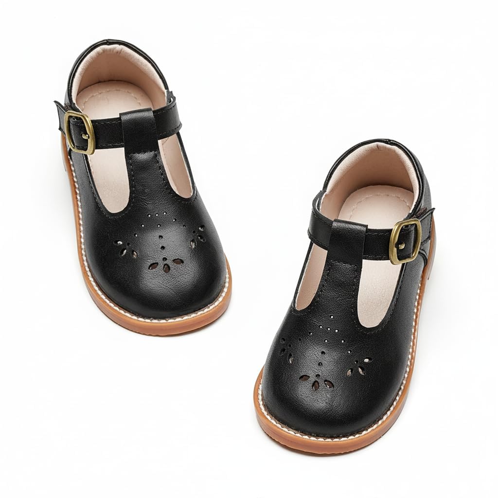 GINFIVE Toddler Girls Mary Jane School Oxford Dress Flat Shoes for Wedding