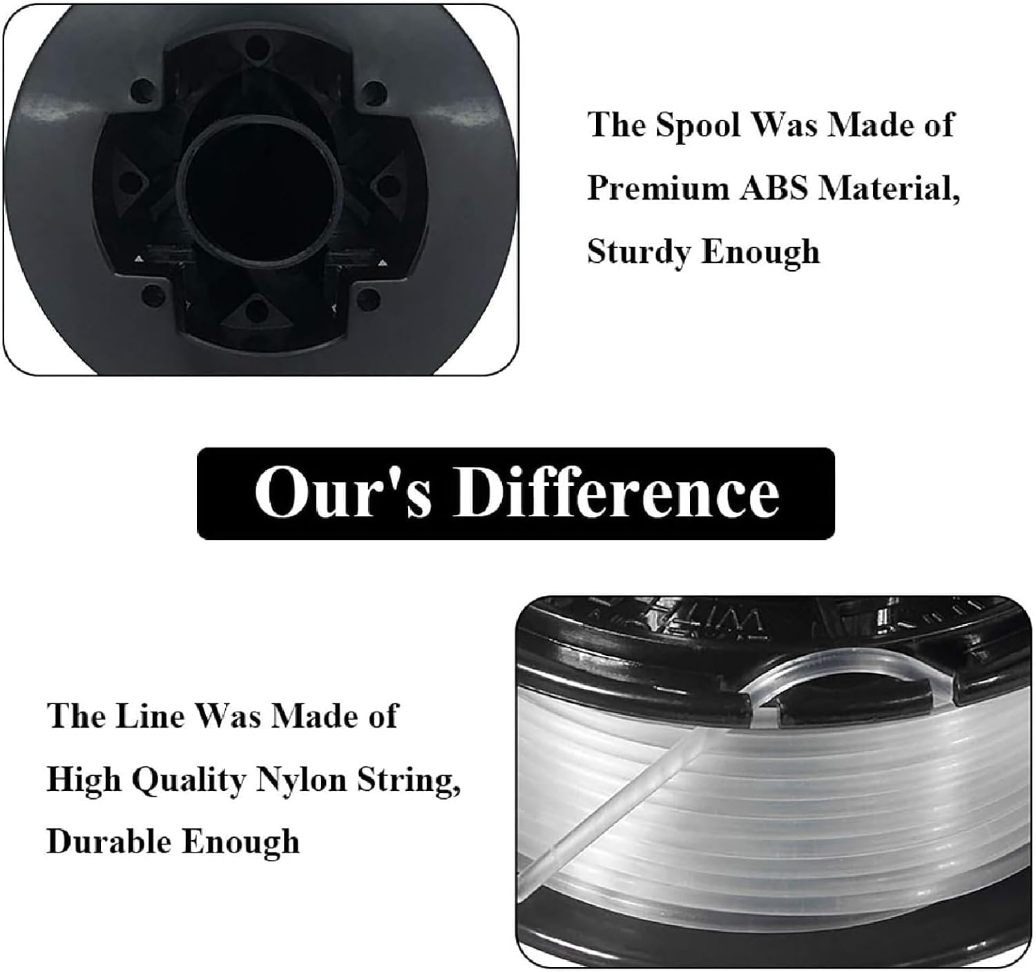RS-136 Trimmer Spools Line 20ft 0.065" Compatible with Black Decker ST4500 ST1000 ST4000 GE600 CST800 ST6800 String Trimmer,Weed Eater Replacement Line Auto-Feed Spool with 682378-02 Cap