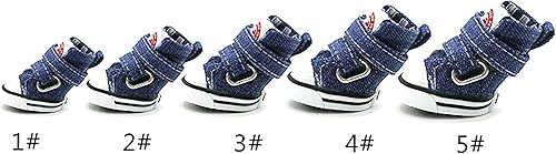 Miniatura 3 de GabeFish Zapatos para perros Zapatilla de lona con velcro para mascotas, botas antideslizantes para cachorros Chihuahua, protector de patas, negro,
