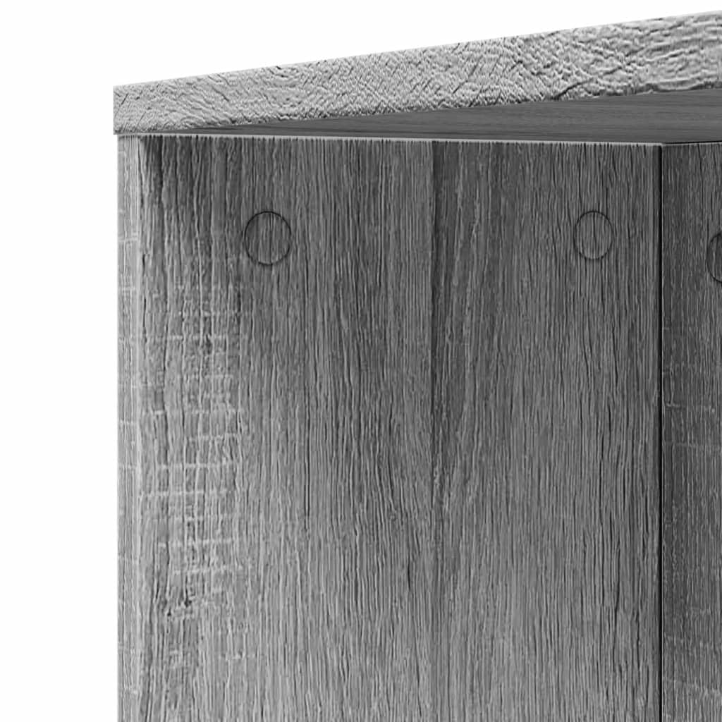 ShGaxin Sonoma szara drewniana wąska szafka łazienkowa na kółkach, meble łazienkowe, szafka łazienkowa, pomocnicza szafka łazienkowa - 855300