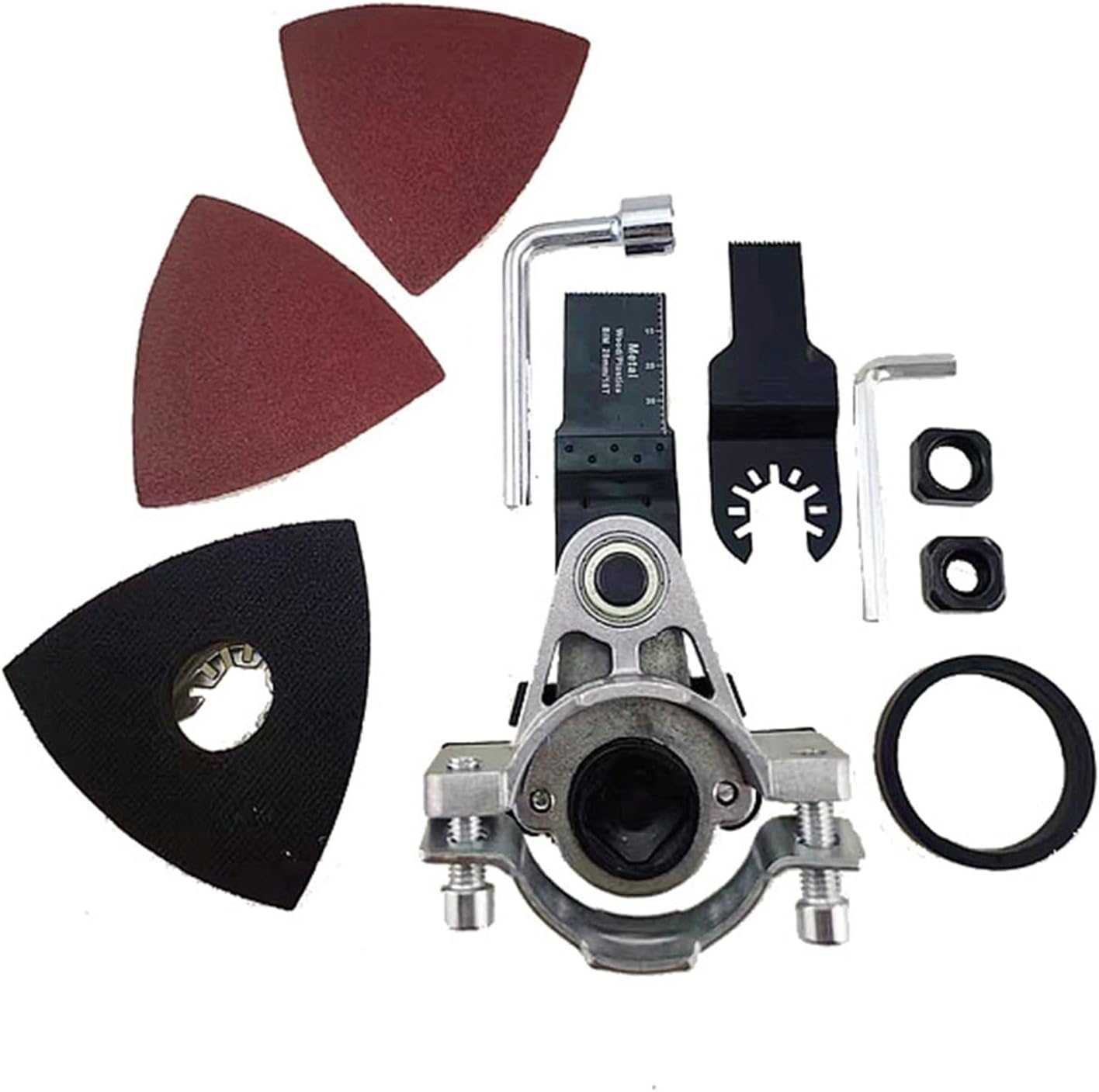 Angle Grinder Conversion Head, High Carbon Steel Angle Grinder Adapter Kit Universal Oscillating Tool Angle Grinder Conversion Head for Woodworking, Grinding, Trimming and Removal