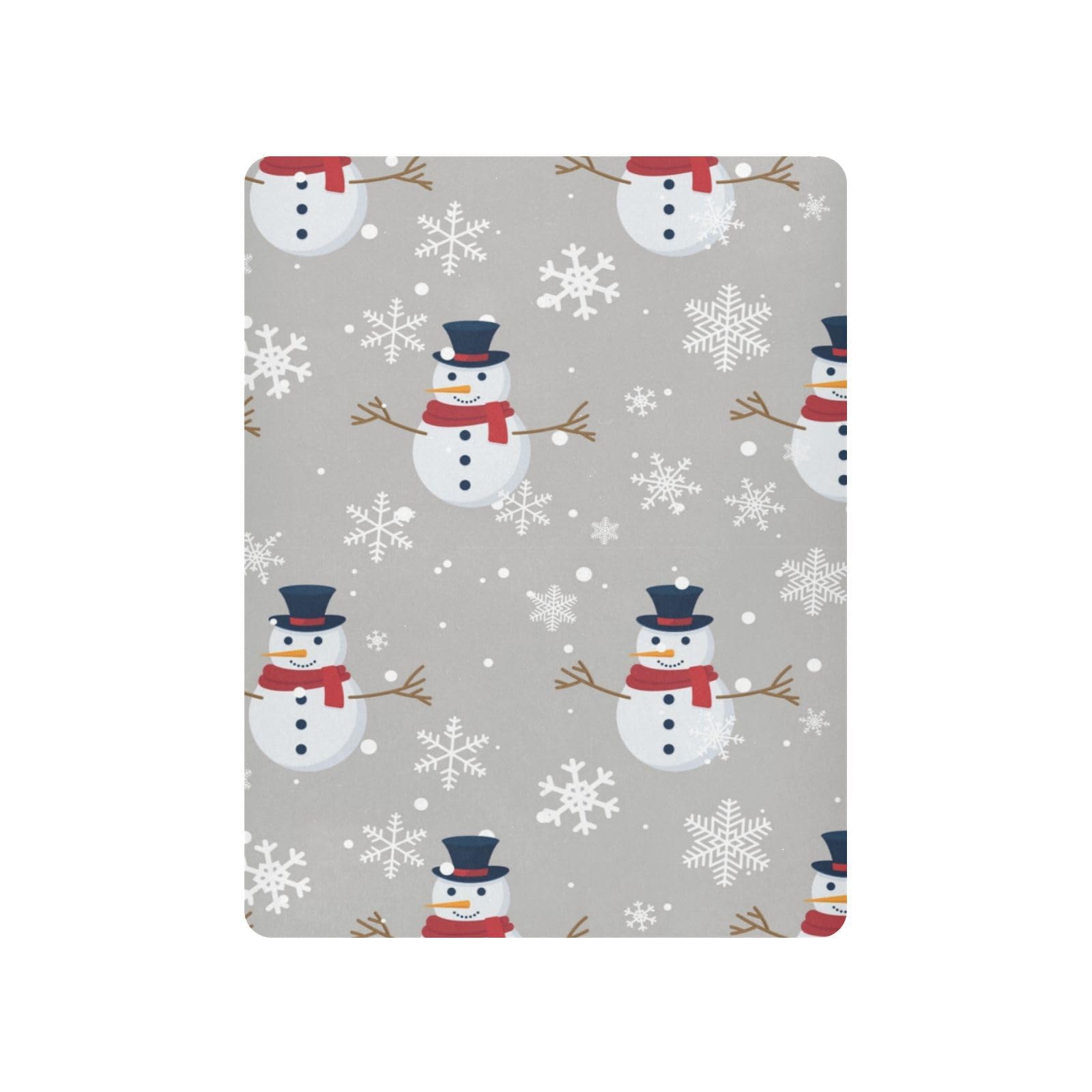 Moudou Christmas Snowman Playard Sheet for Boy Girls, Soft Breathable Fitted Toddler Sheet for Standard Playard Bed Mattress, 39 x 27 x 5 Inch