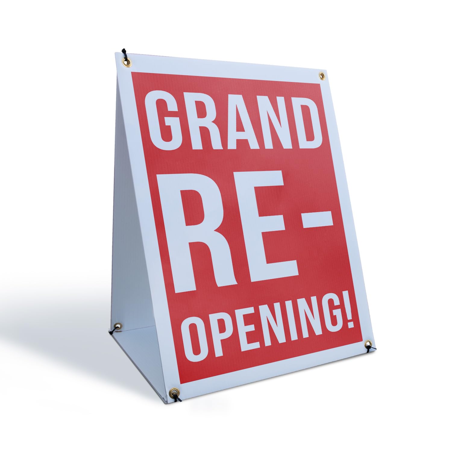 Grand Reopening Sidewalk Sign 18 Inch x 24 Inch A-Frame Images On Both Sides | Business Promotions, Event Signage, Eye-Catching Design | Made in USA