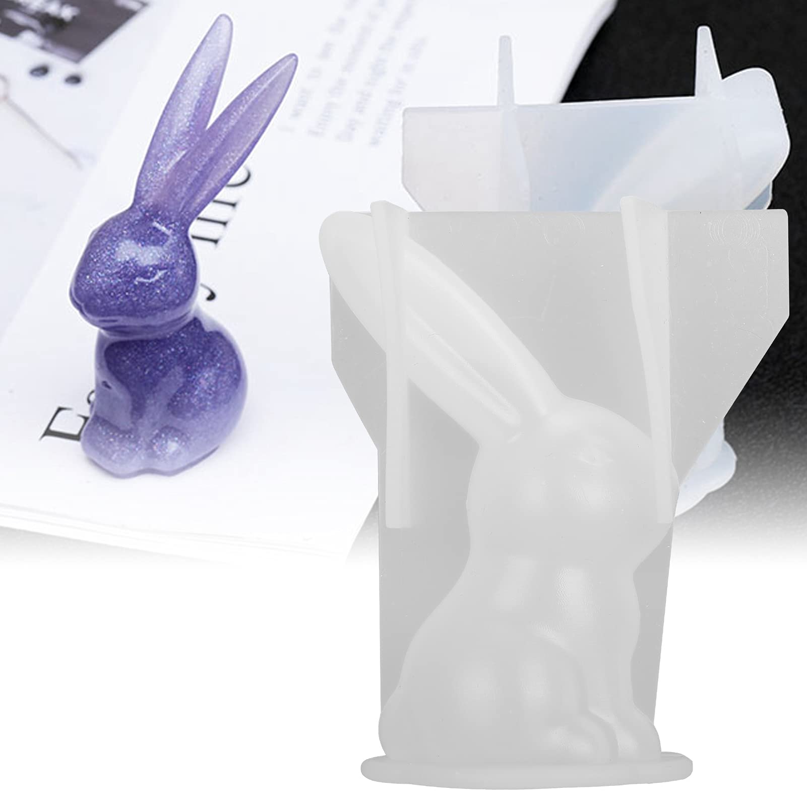 Rabbits Resin Moulds 3D Rabbit Cute Animal Silicone Casting Mould for Candle Soap Creative Resin Crafts Decorations