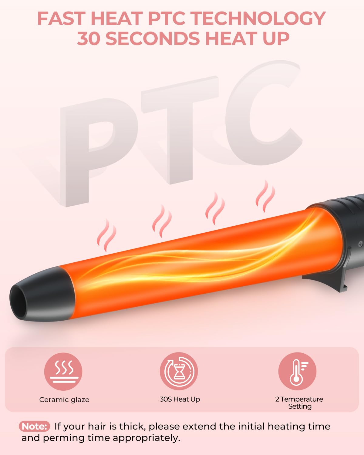 Rizador Pelo 5 en 1, Ohuhu Tenacillas De Pelo Profesional con Barril Cerámico Intercambiable y Guante Protector Para Todo Tipo de Cabello, Calentamiento Instantáneo y Temperatura Ajustable