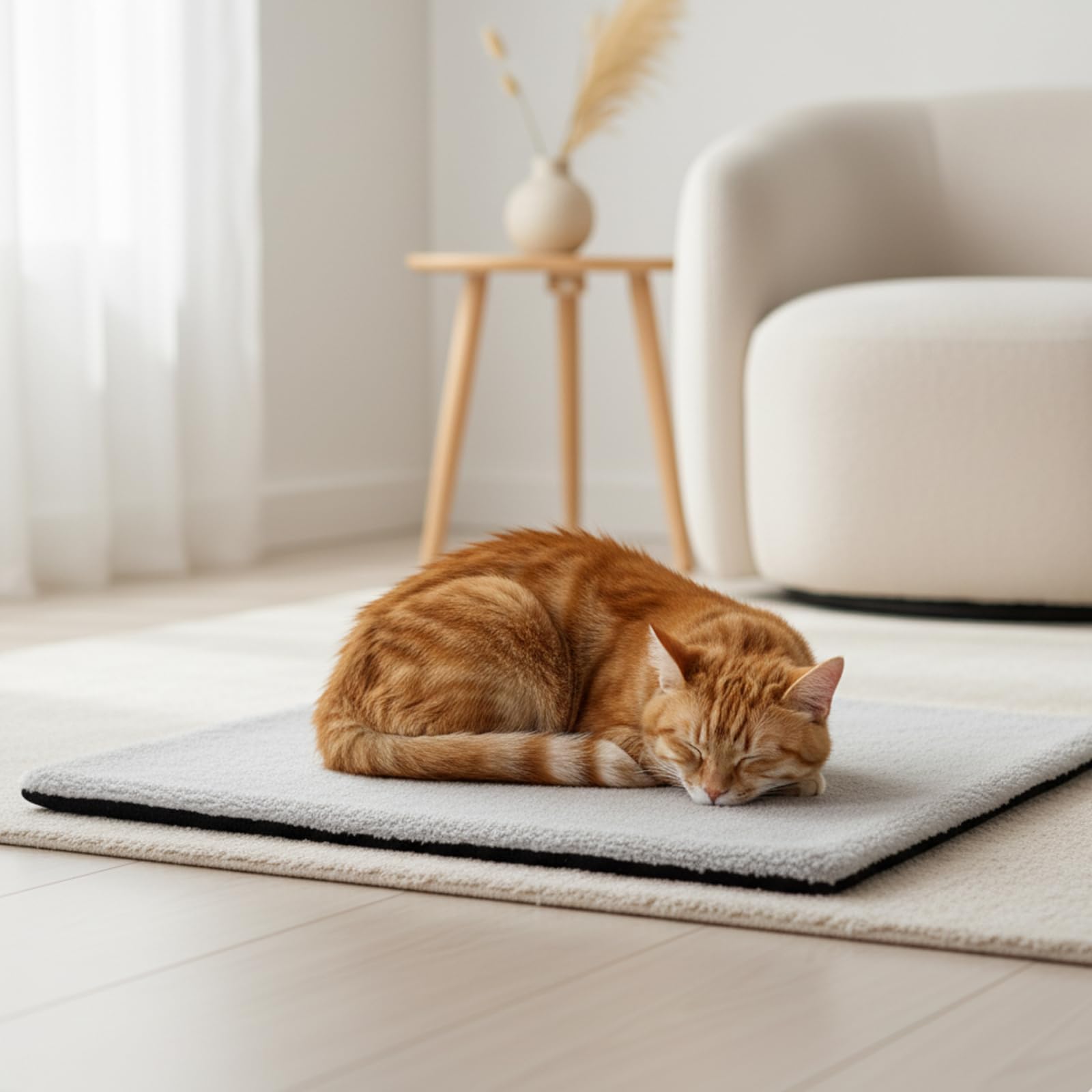 Katzenbett Heizung, Kuscheldecke Katze, Katzendecke Selbstwärmend, Katzendecke Für Sofa, 57 X 46 cm, Graue Flauschige Decke