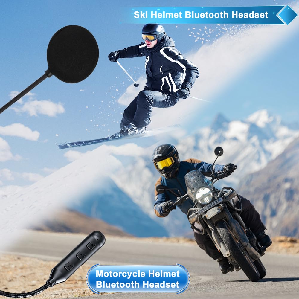 OBEST Motorcycle Helmet Bluetooth Headset with Voice Speaker, BT5.3 HiFi Stereo Sound, Safe Riding Helmet BT Headset for Communication Assistant, Hand Free, Noise Redution, IPX6 Waterproof (Black)