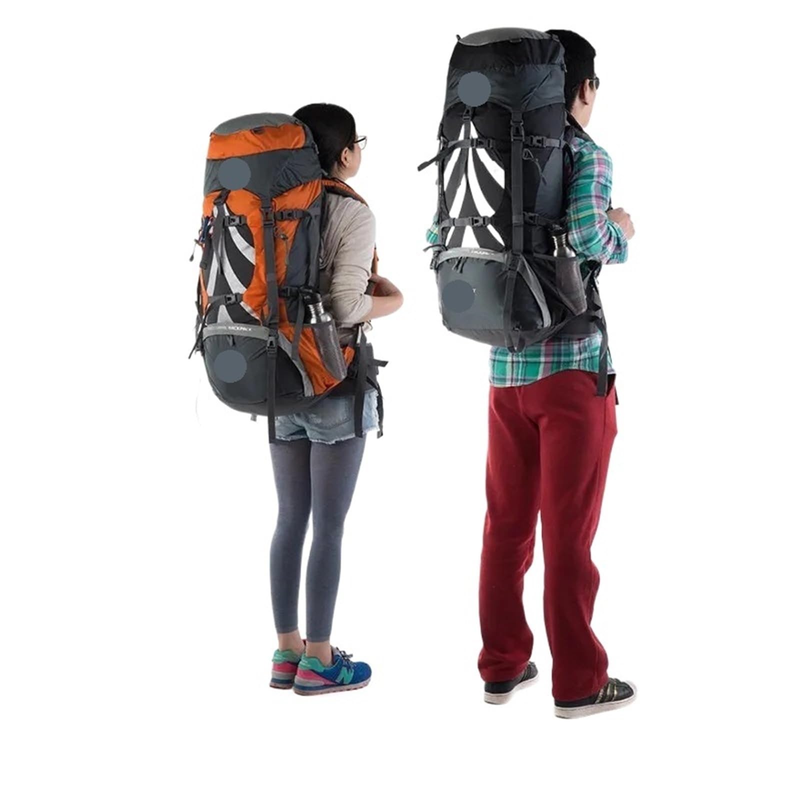 Zaino Escursionismo Zaino da esterno 70+5L Borsa viaggio for escursionismo Copertura antipioggia arrampicata campeggio impermeabile con(Orange)