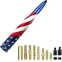 Vista 7 de Ajxn 1 antena tipo bala para automóvil y camión con diseño de bandera estadounidense, compatible con F150 F250 F350 Super Chevrolet Duty Raptor