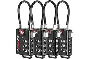 TSA Approved Cable Luggage Lock, Re-settable Combination, Alloy Body