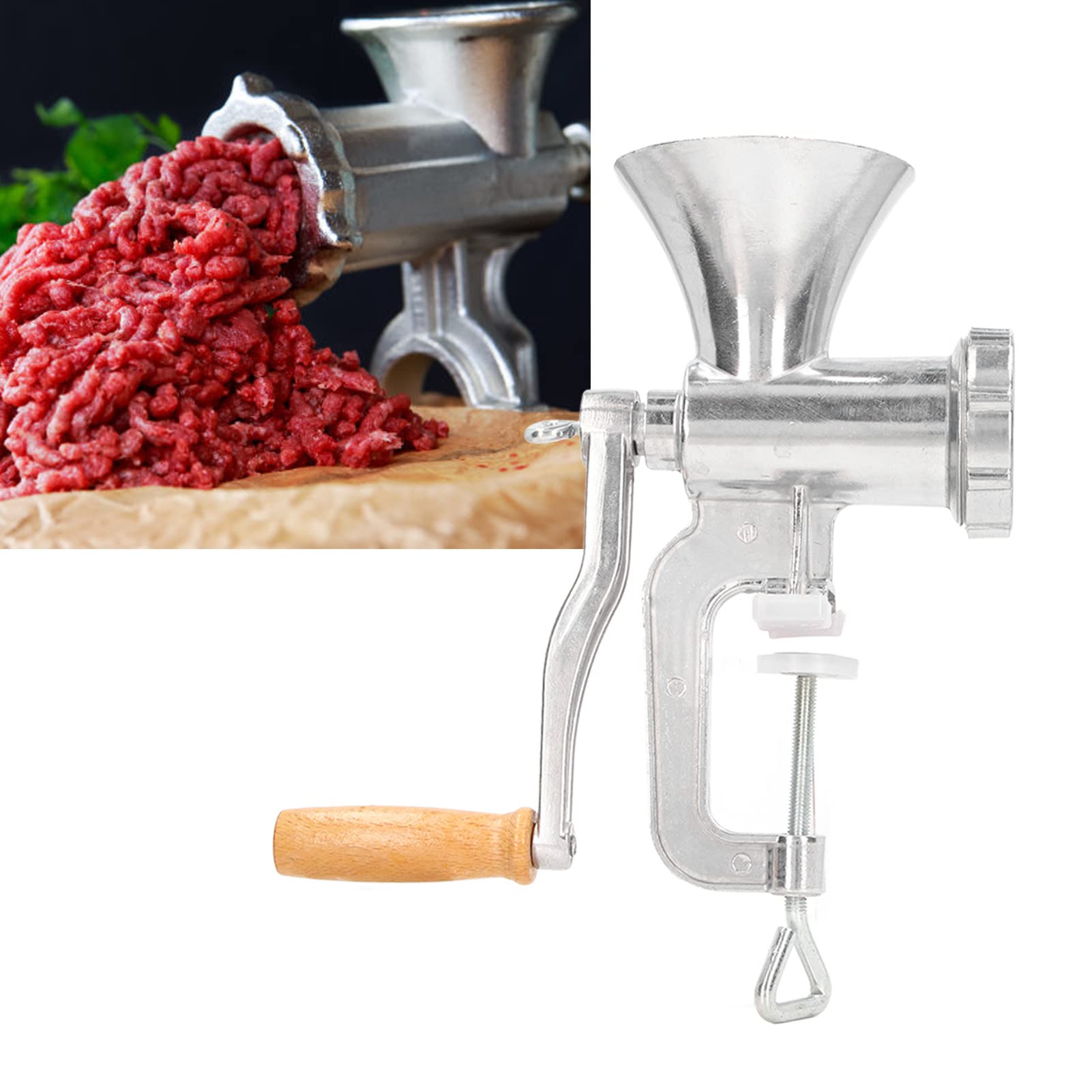 Durable Manual Meat Grinder for Household - Aluminum Alloy Kitchen Tool for Sausage Filling