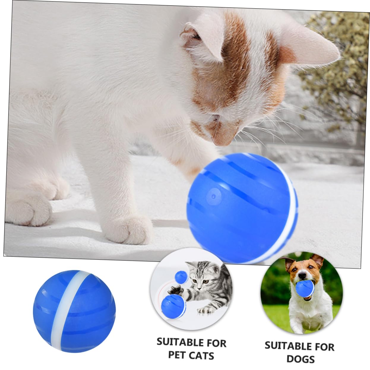 Toyvian Pelota De Juguete para Mascotas Pelota Rodante Interactiva Automática Juguete Inteligente para Gatos Balones Luminosas USB para Gatos