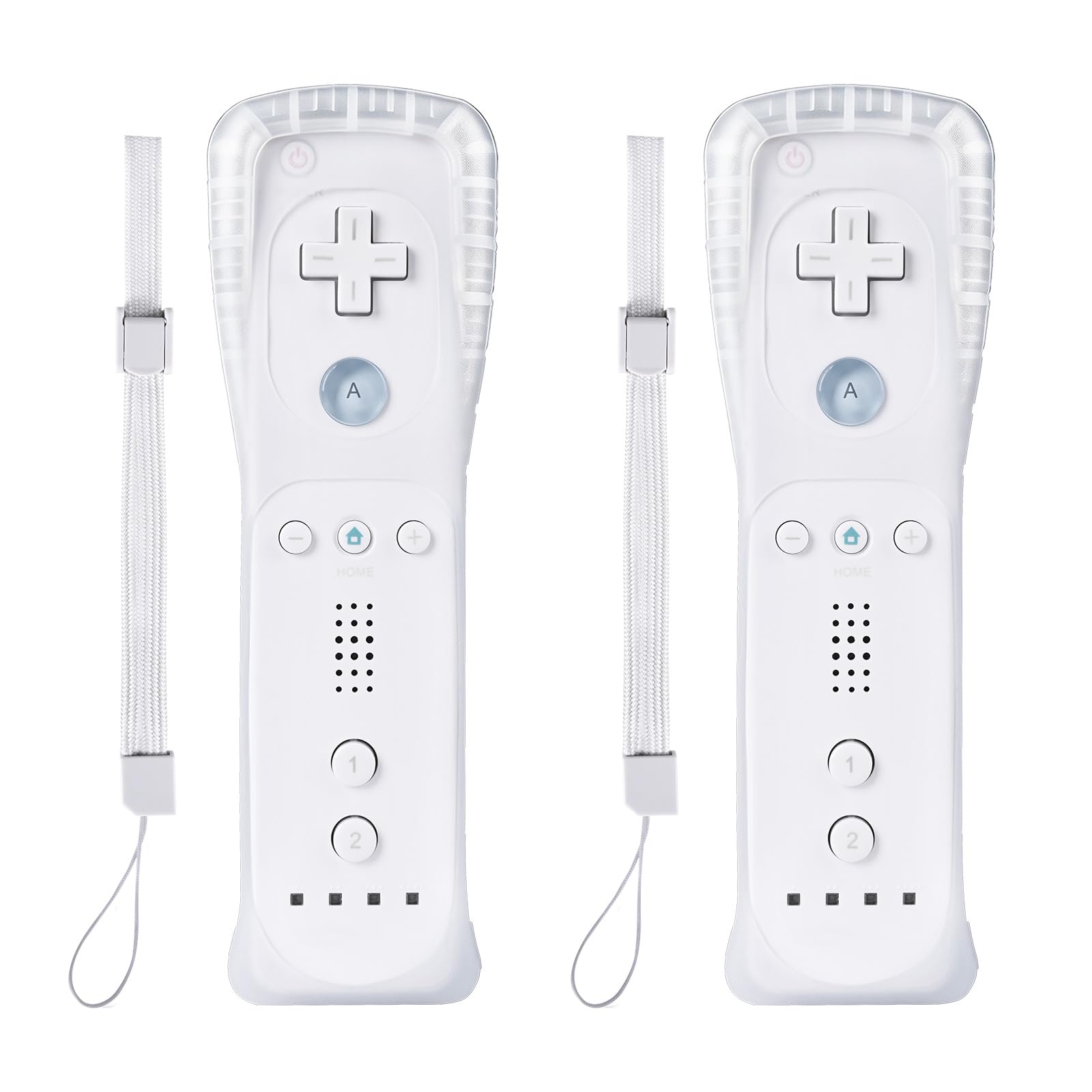 Zamia 2 Packs Upgrade Controller with Silicone Case and Wristband,Remote Controller Compatible for Wii/Wii U Games (White 2Pack Right)