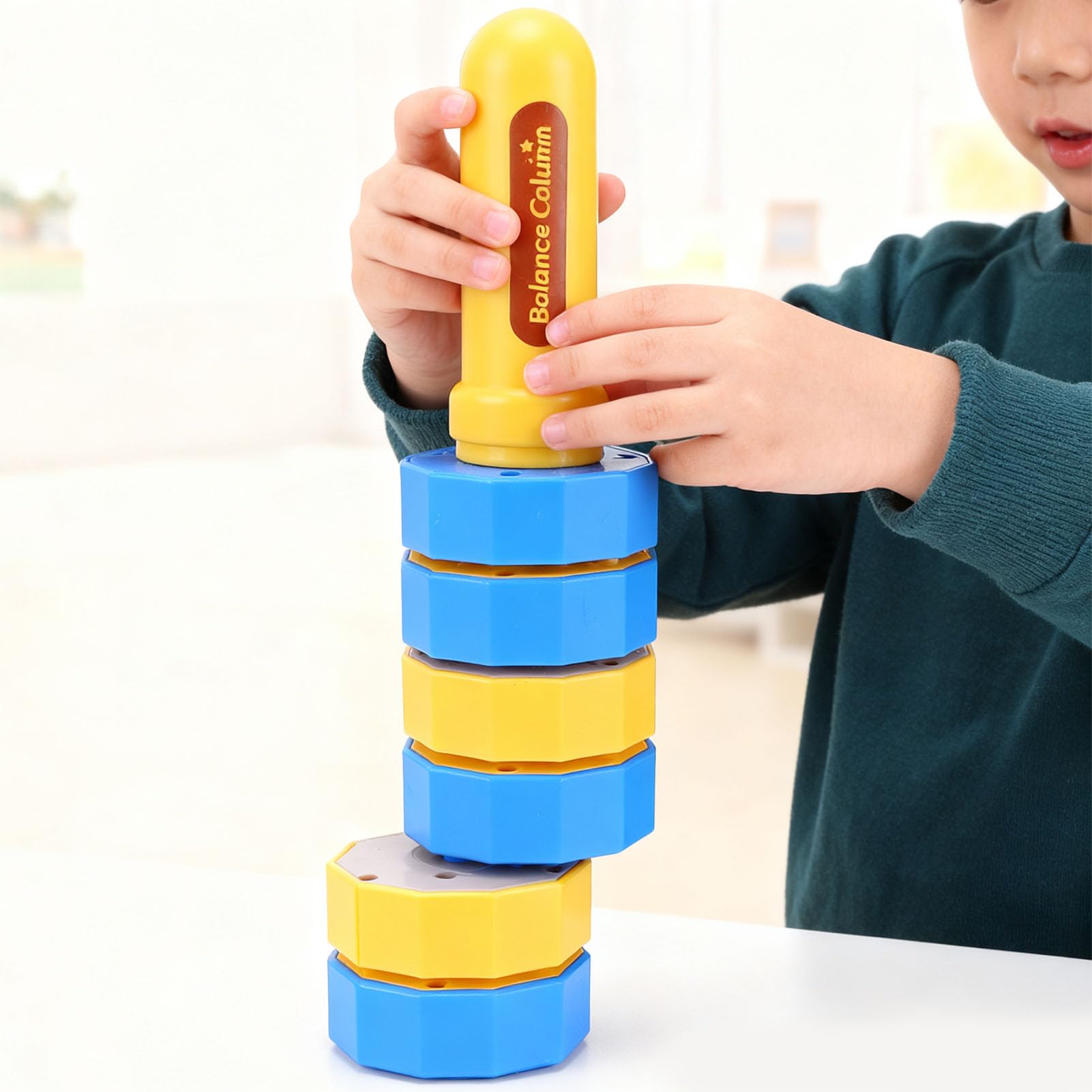 Bilanciatore in Legno Portatile Giocattolo Sensoriale Coordinazione Occhio-Mano per Bambini Adulti