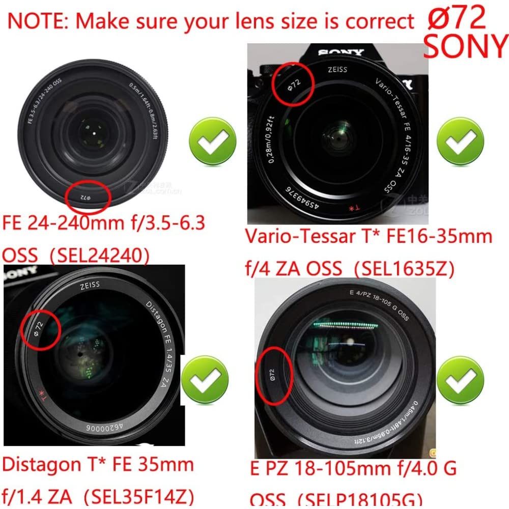 MOSTOS ; Brings Superior® || Ø mm Lens Cap for Sony Camera Lenses (72mm UV Filter)