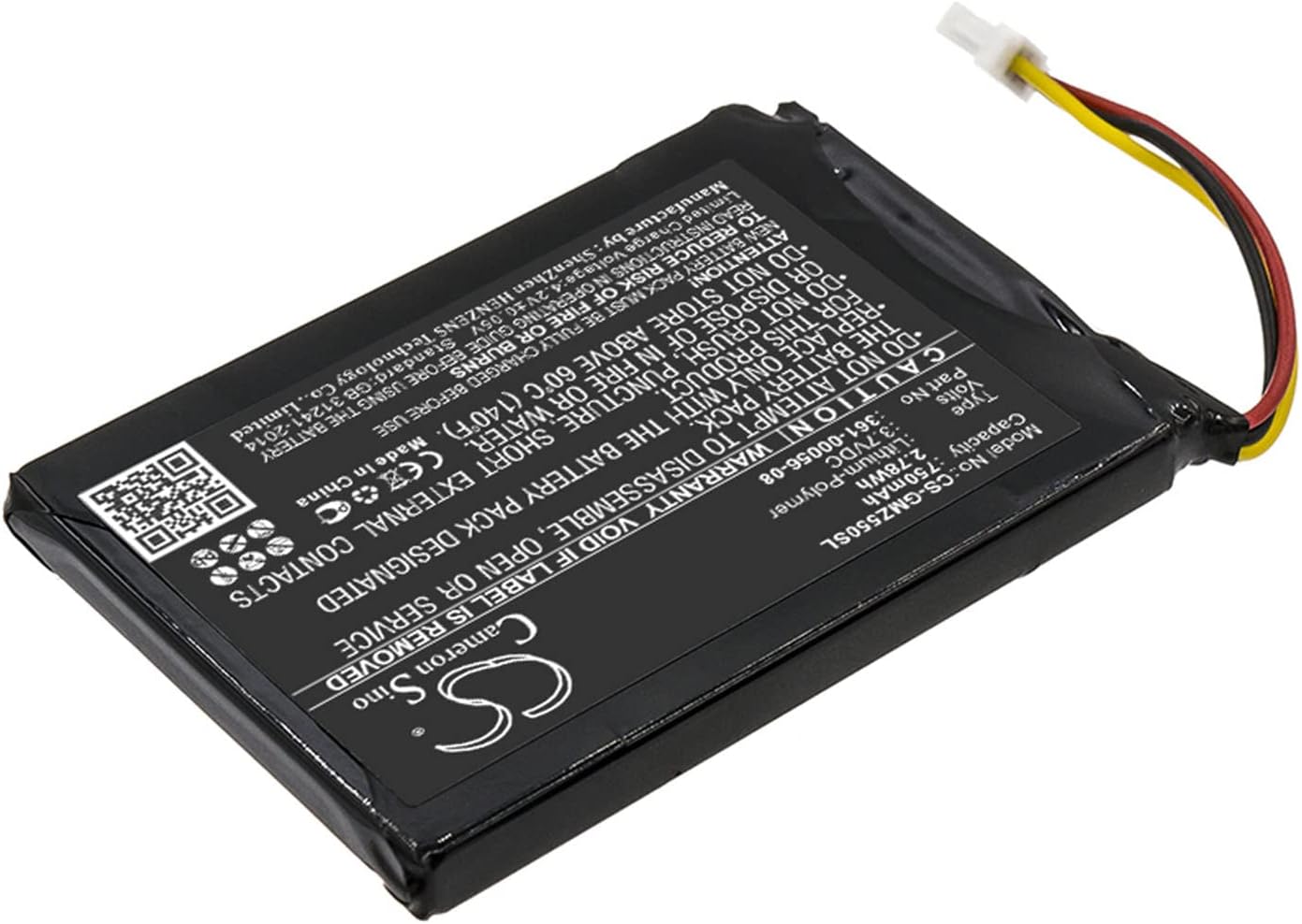 Cameron Sino Battery for Garmin DriveSmart 5, DriveSmart 55, DriveSmart 65 PN:Garmin 361-00056-08 750mAh / 2.78Wh