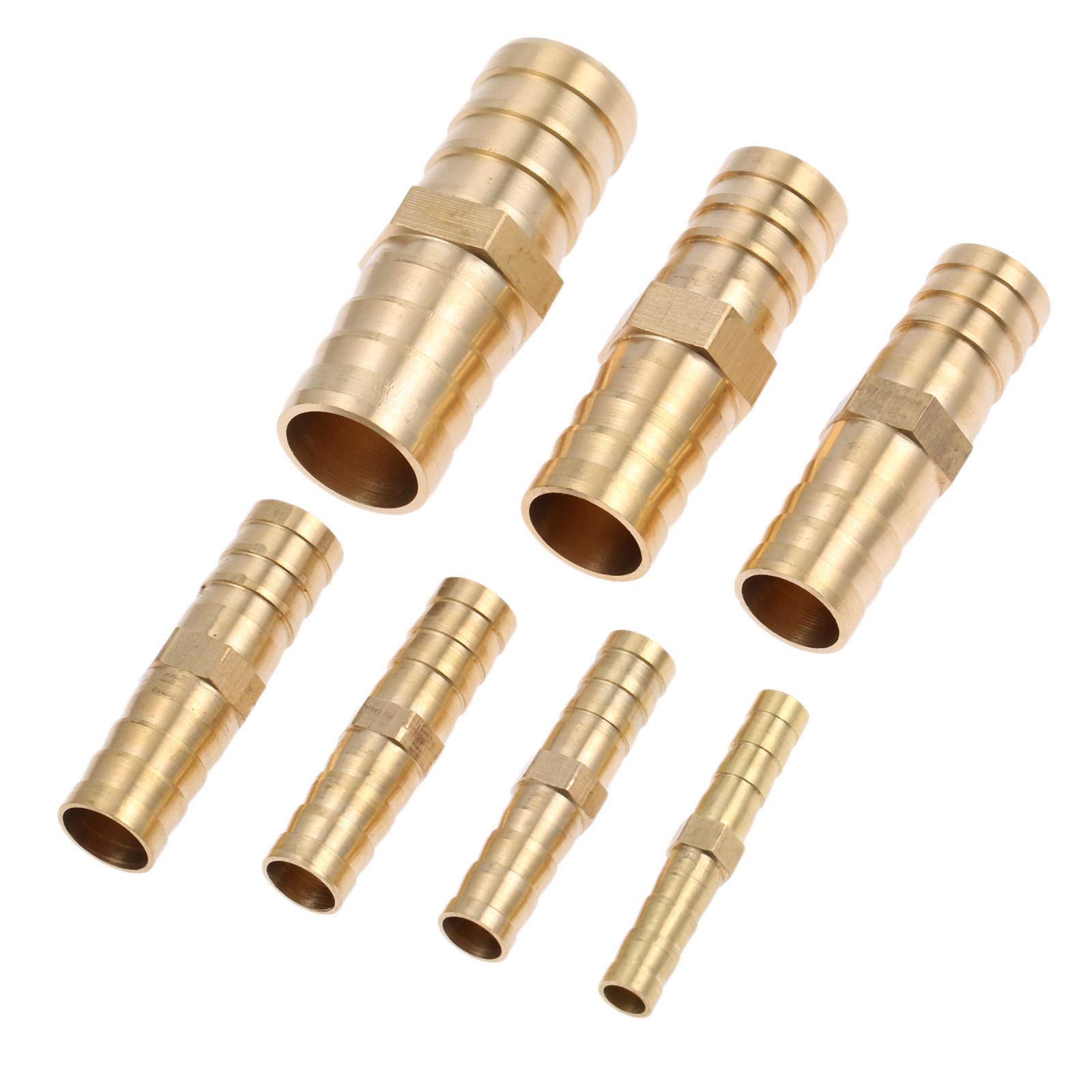 Tubo de agua de conexión a presión de conexión rápida fitti 2pcs 6-19mm latón Igualdad de púas recto del tubo de agua de combustible Aire unión de manguera conector de gas tubería neumática gas reduct