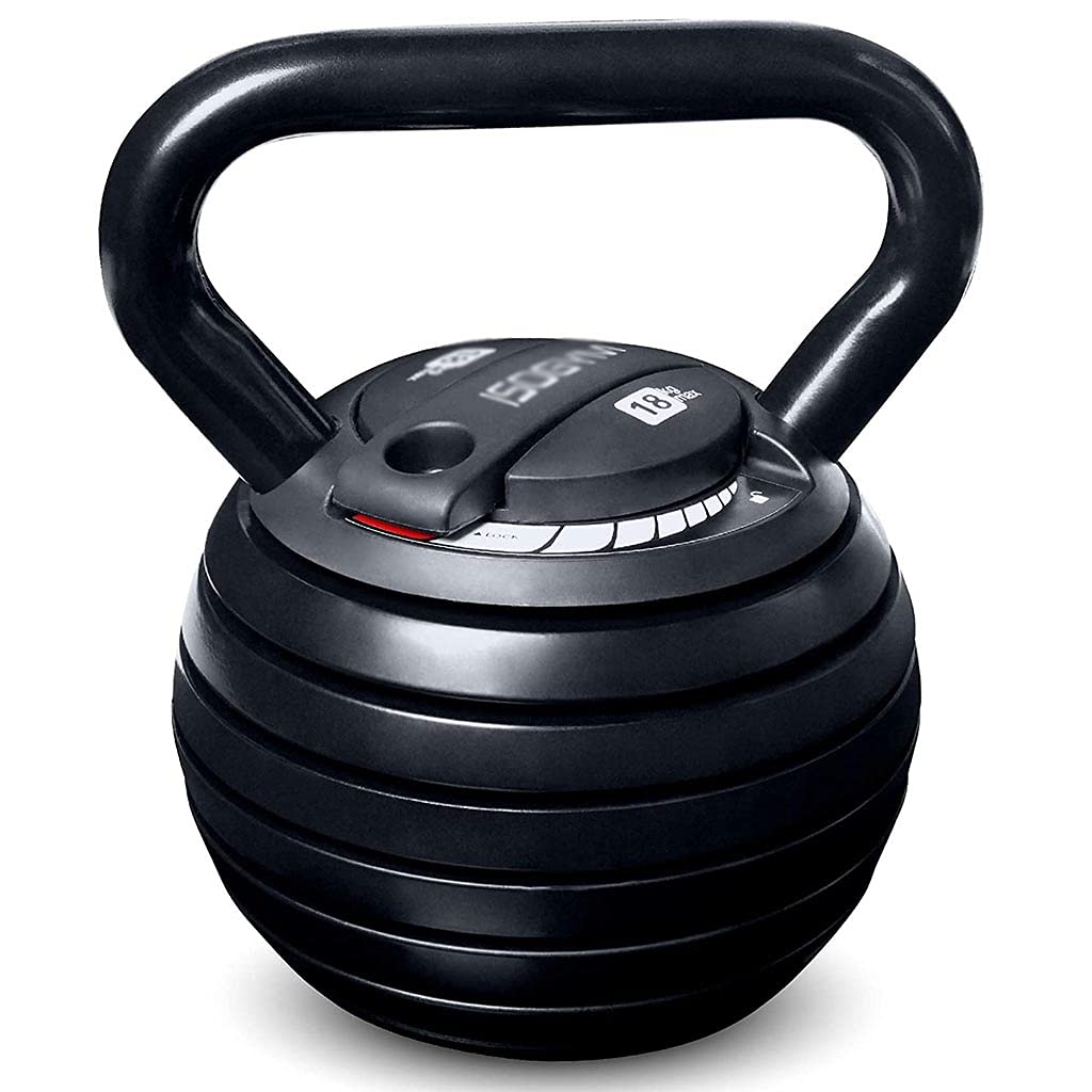 Kettlebell de 18 Kg Réglable et Haltère de Musculation Petit Espace