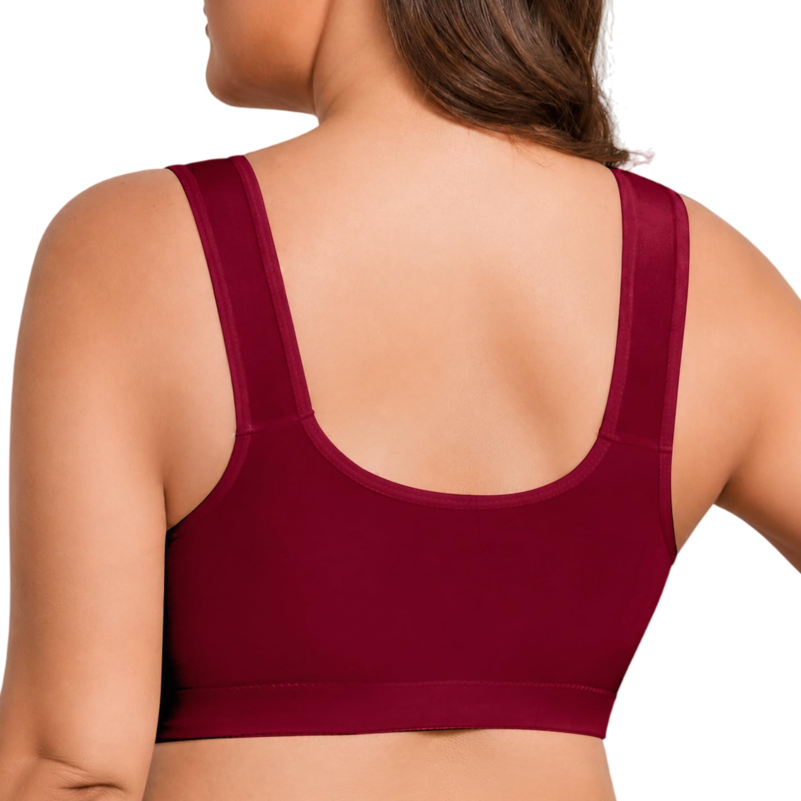 Set Reggiseni Donna Senza Ferretto Confezione da 3, Reggiseno Chiusura Frontale Comodo e Morbido, Reggiseno Taglie Forti per Seno Abbondante con Spalline Larghe, Intimo Donna