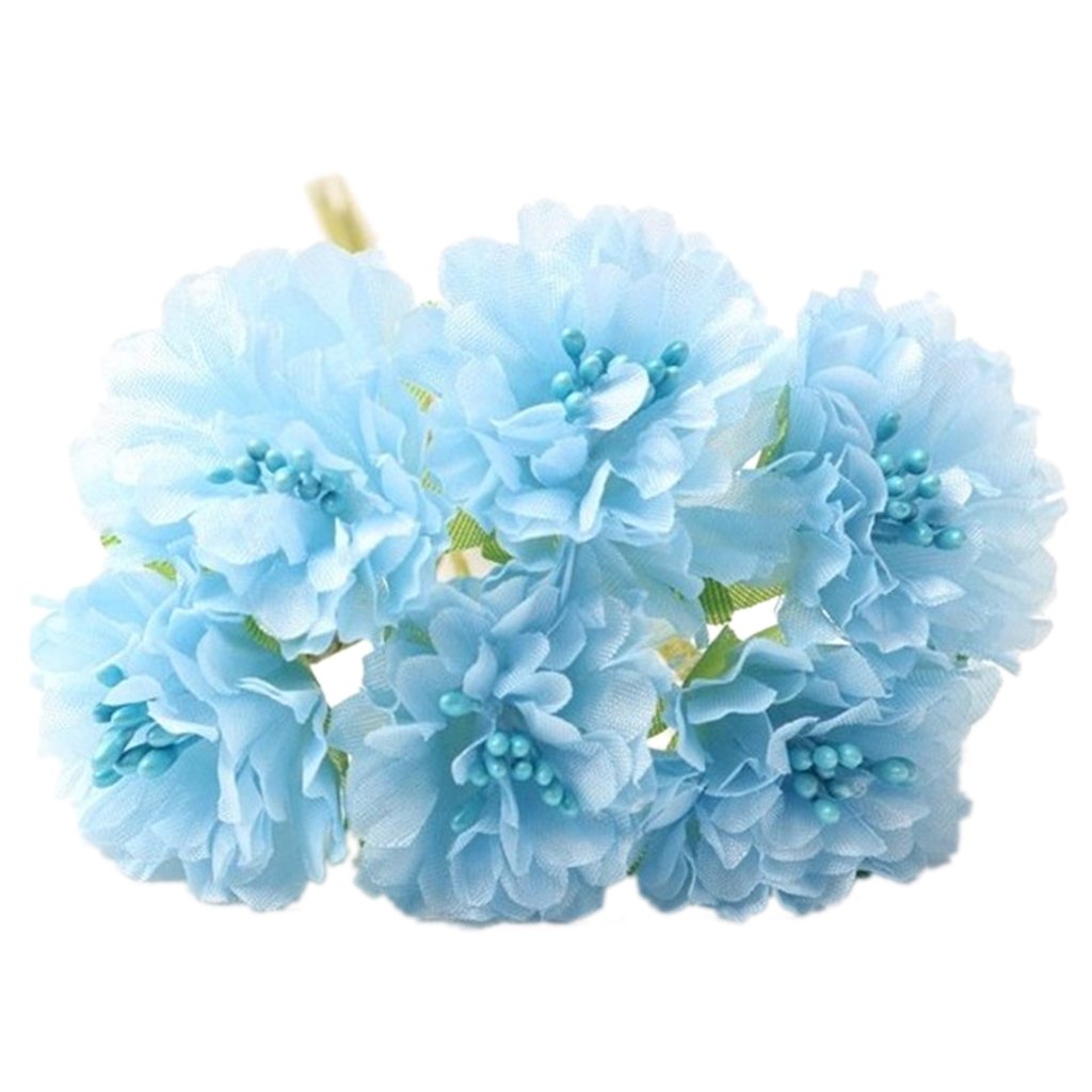 Buy Imported Artificial 72Head Cherry Blossom Silk Flower Bouquet Plant Home Decor blue, 3 x