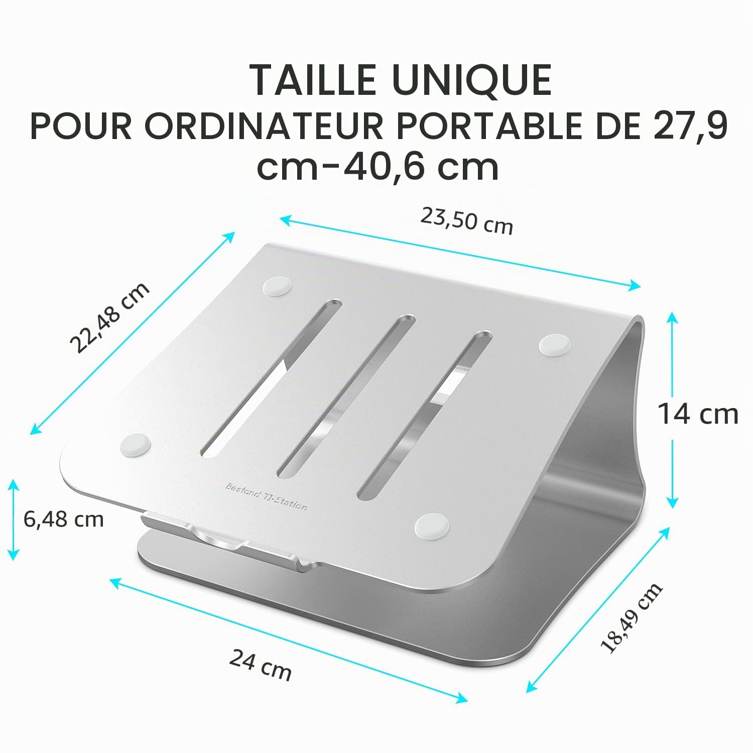 Support Ordinateur Portable, Support pour MacBook Pro/Air,Dell, HP, Samsung, Lenovo Della 11''-16",(Breveté) (Space Silver)