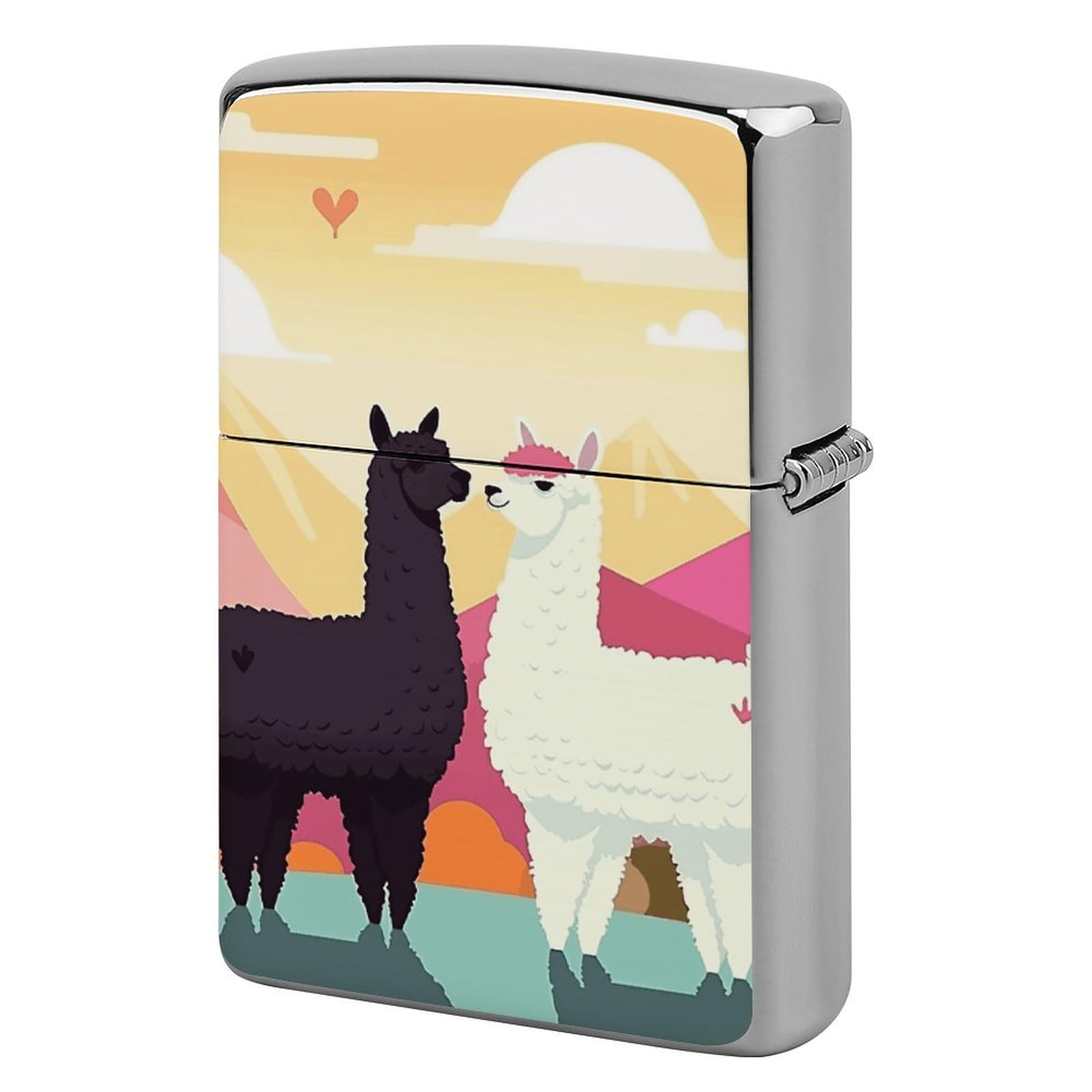 Alpacas in Love in The Mountains Lighter Cover for Men, Personalized Lighter Case for Birthday Gift, Flip-Top Lighters Protective Cover, Portable Lighters Shell for Outdoor, Travel