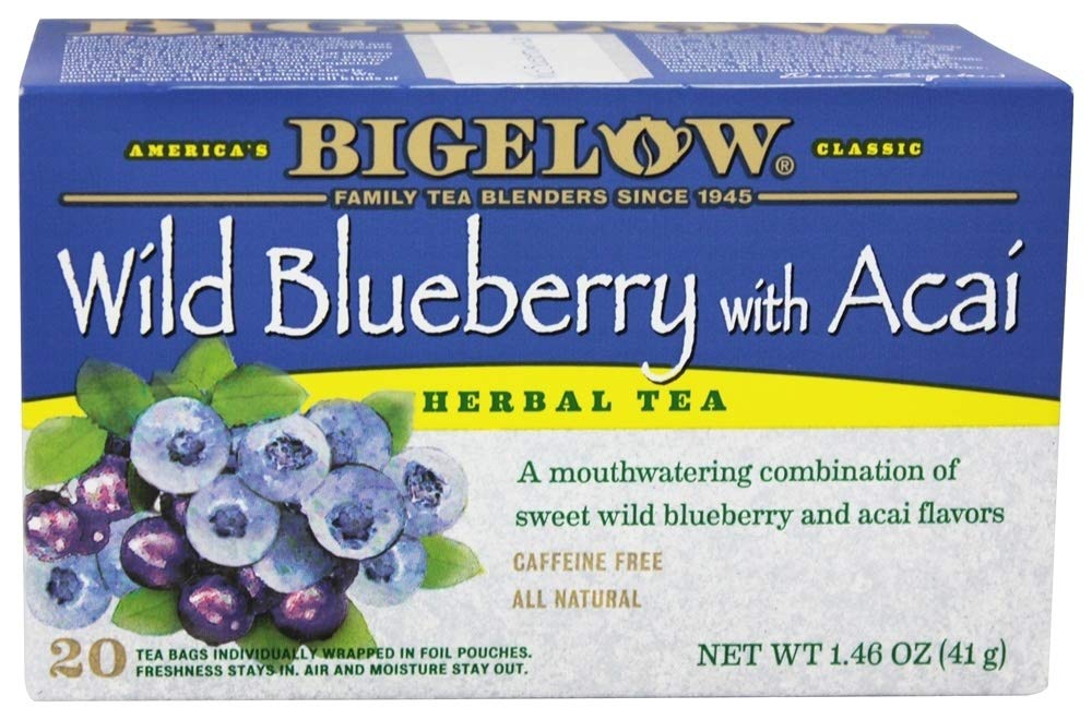 BIGELOW Herbal Tea Wild Blueberry with Acai, 20 Count