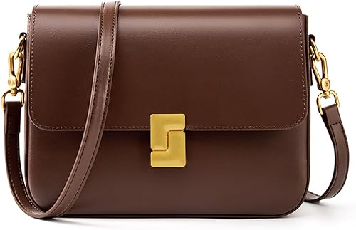 Bolsos de hombro para mujer, bolsos cruzados de cuero genuino, bolsos vintage, correa ajustable, bolsos de diseñador