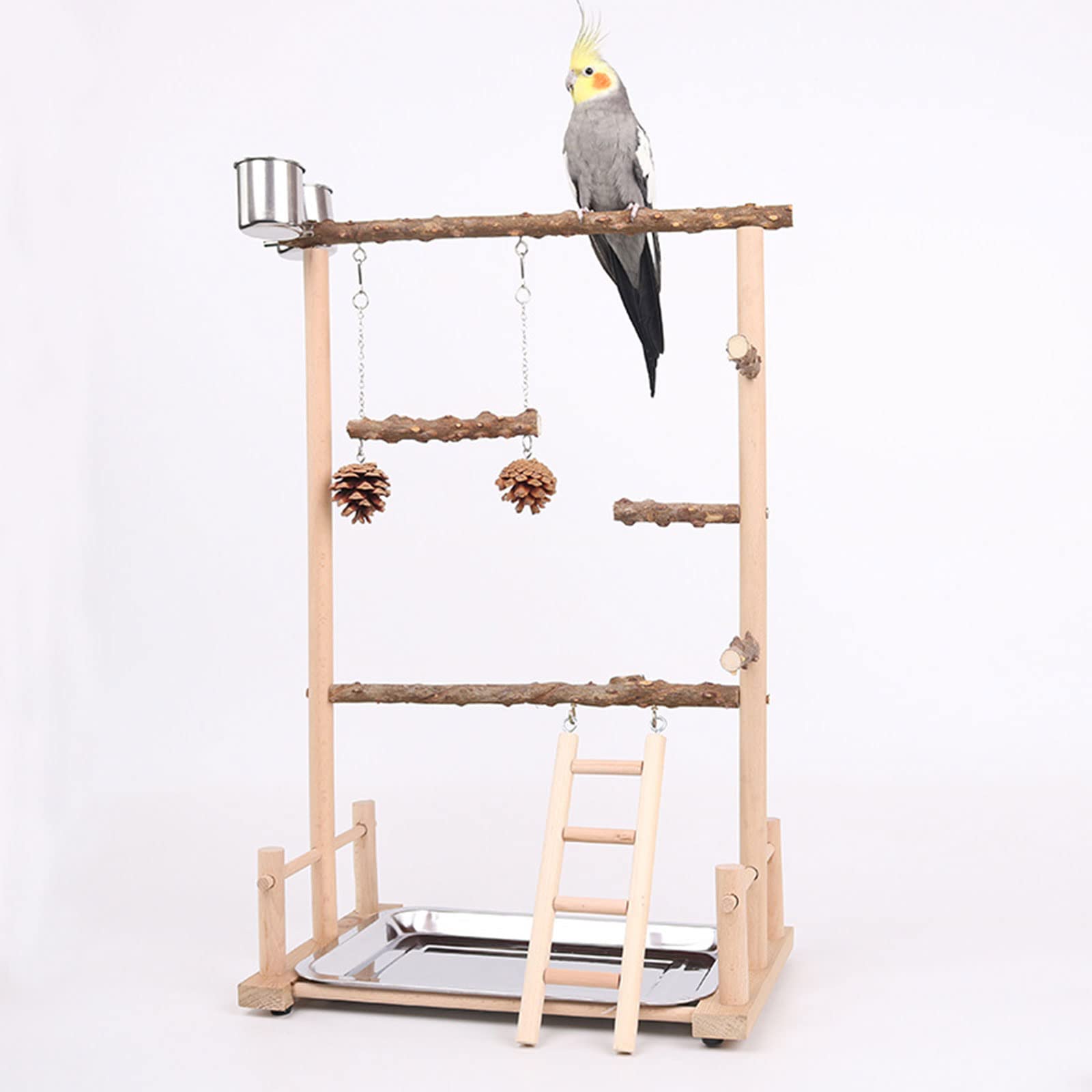 Kletterspielzeug für Vögel, Vogelseil, Kletterdekoration, Schaukeltraining, Sitzstange, Papageienkäfig, Spielzeugtablett, Kauen, Vogelstange, Ständer für Käfig