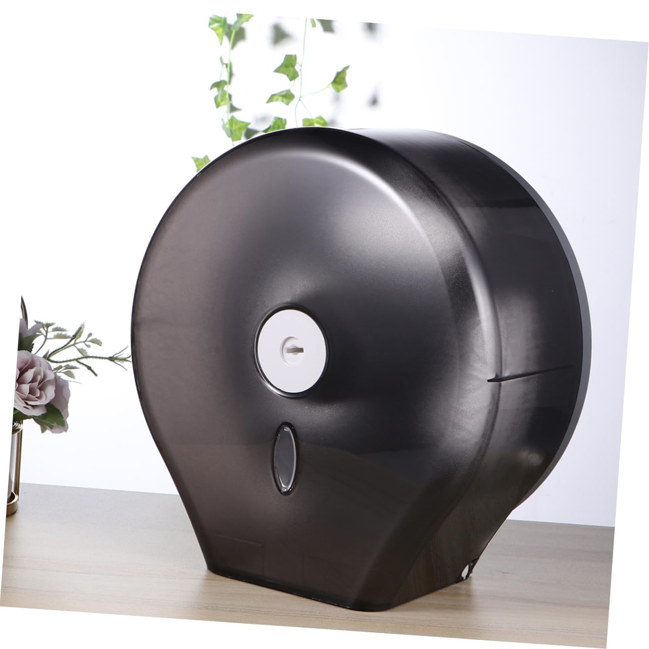 Dispensador de Papel Higiénico de Pared Negro Ventana para Nivel y Diseño Cerradura, Material Abs Resistente para Hotel y Bar