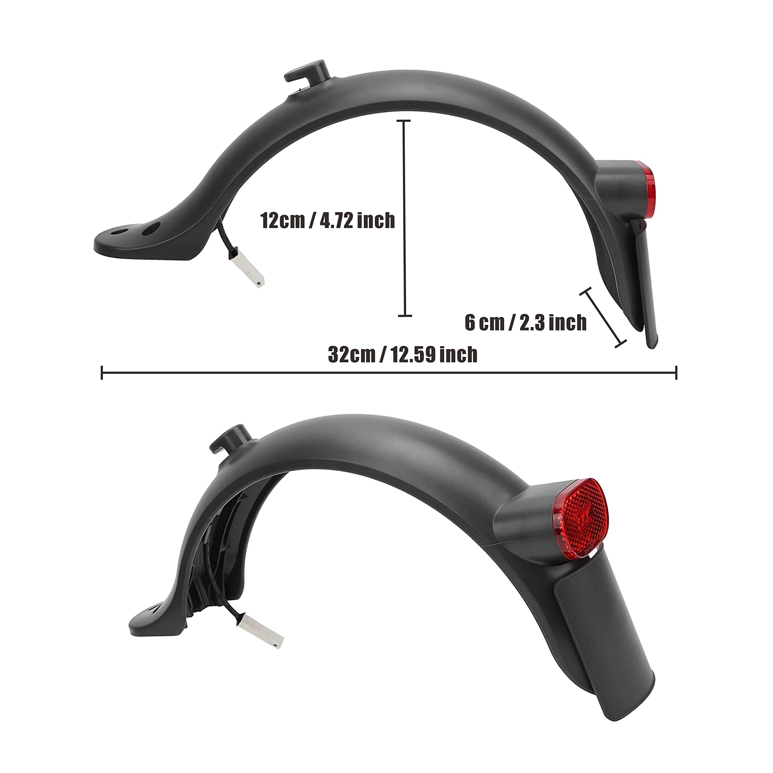 Błotnik ochronny do hulajnogi + światło tylne, kompatybilne z Xiaomi 1S M365 Pro Scooter - czarny