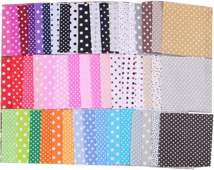 Image of 50Pcs 4 inch x 4 inch Top Cotton Craft Fabric Bundle Squares Patchwork DIY Sewing Scrapbooking Quilting Floral Dot Pattern Artcraft Polka Dot (10cm x 10cm)