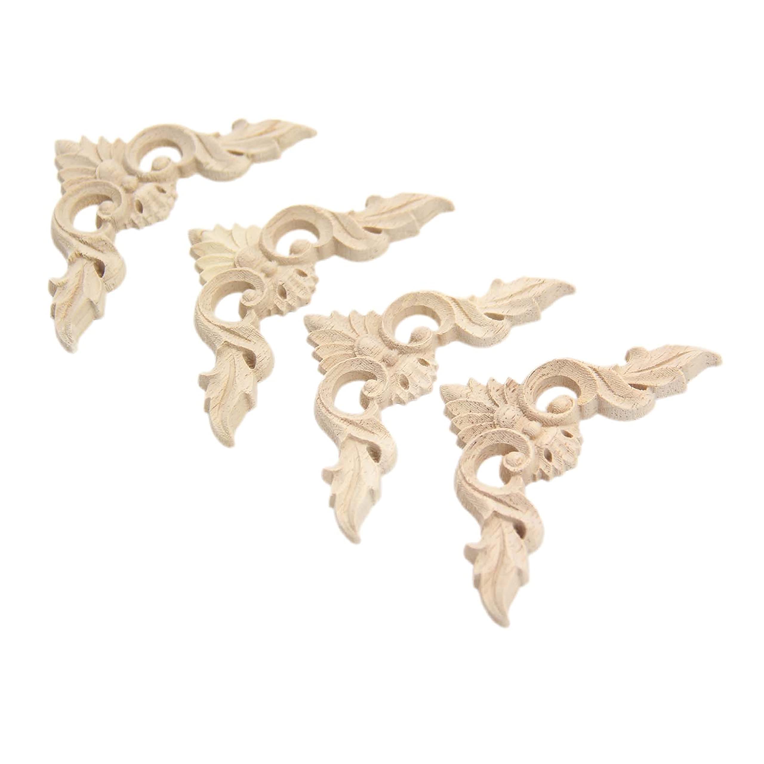 8 pièces appliques en bois 4 pièces/taille ea applique longue