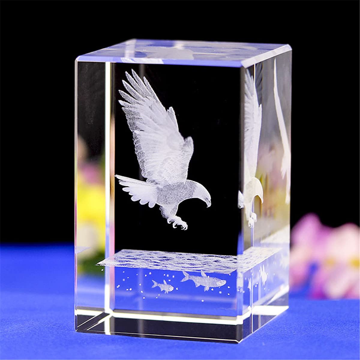 Koliyn Decoración Creativa de Recuerdo de Cristal, Serie de Animales tallados Interiores tridimensionales de Cristal K9 Transparente Creativo, 1 Regalo novedoso