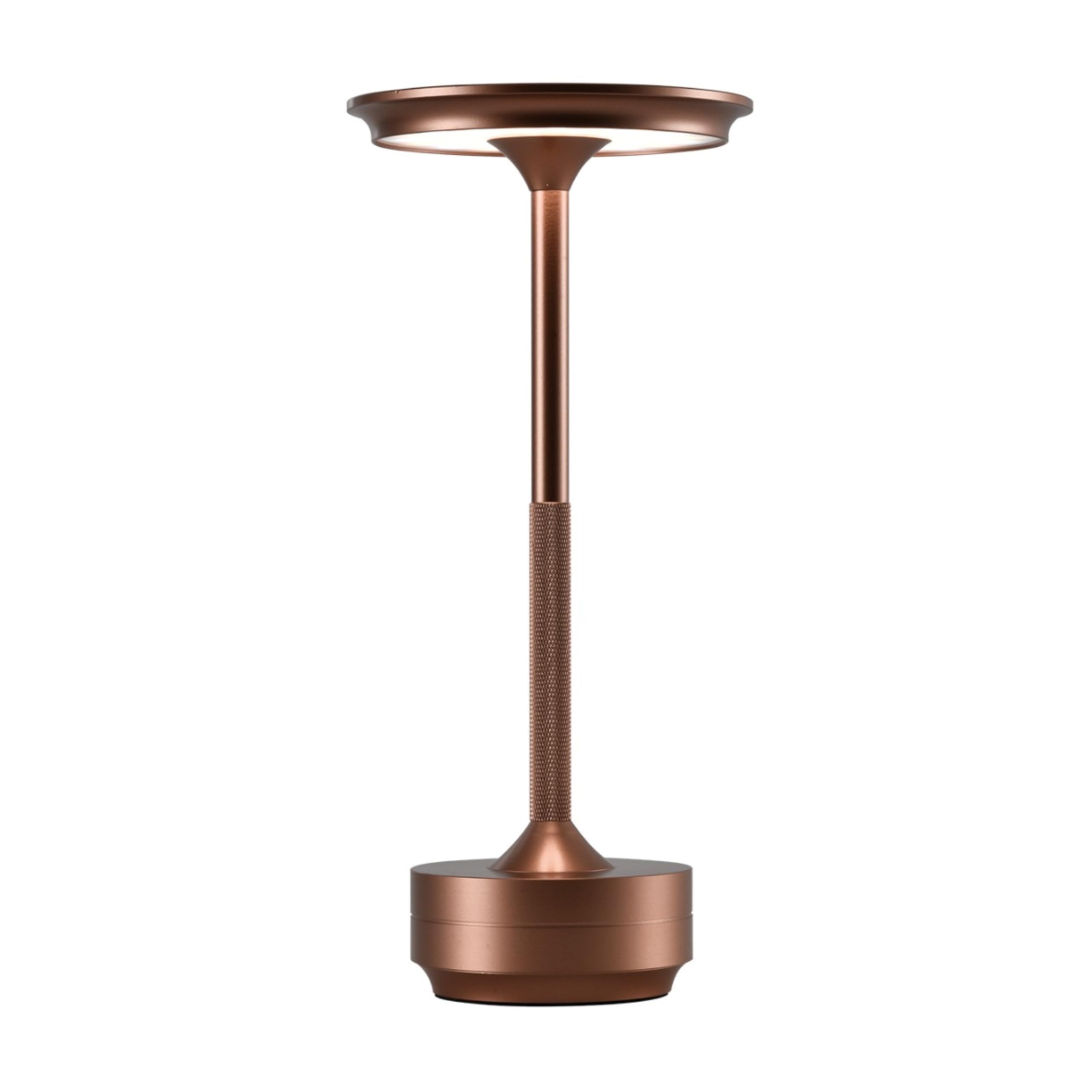 ZenGlo Cordless Rechargeable Battery Operated Table Lamp, 3 Color Modes, Stepless Dimming with Touch, Modern Desk/Bed/Nursery Lamp (Rose Gold)