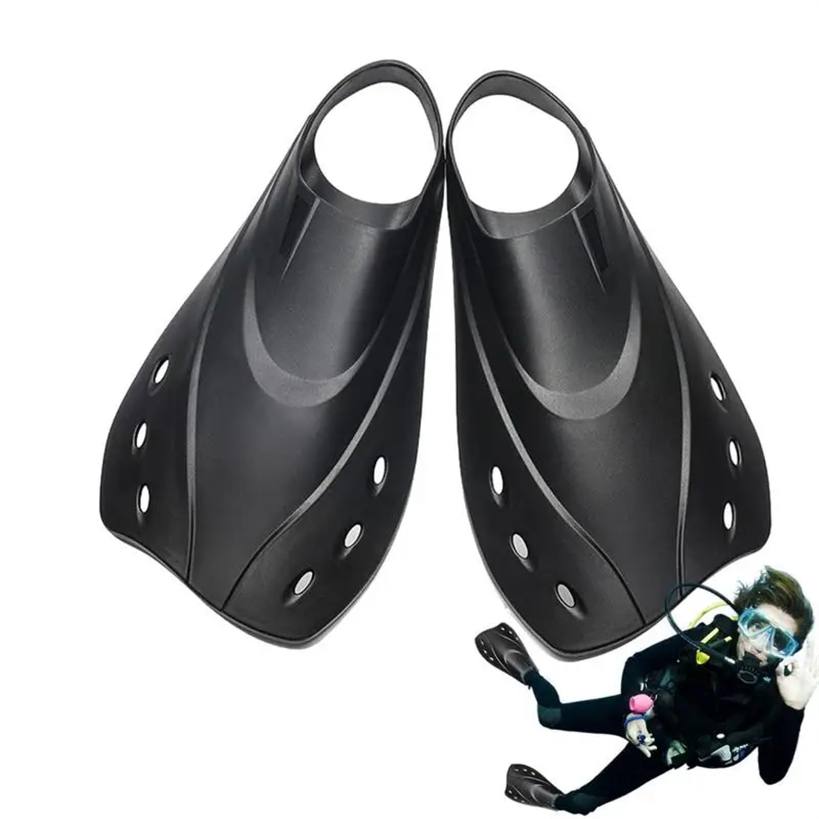 Taucherflossen Schwimmtrainingsflossen Schwimmflossen Kompakte Tauchflossen Ergonomische, Bequeme Schwimmflosse Kurze Flossen Schwimmtraining