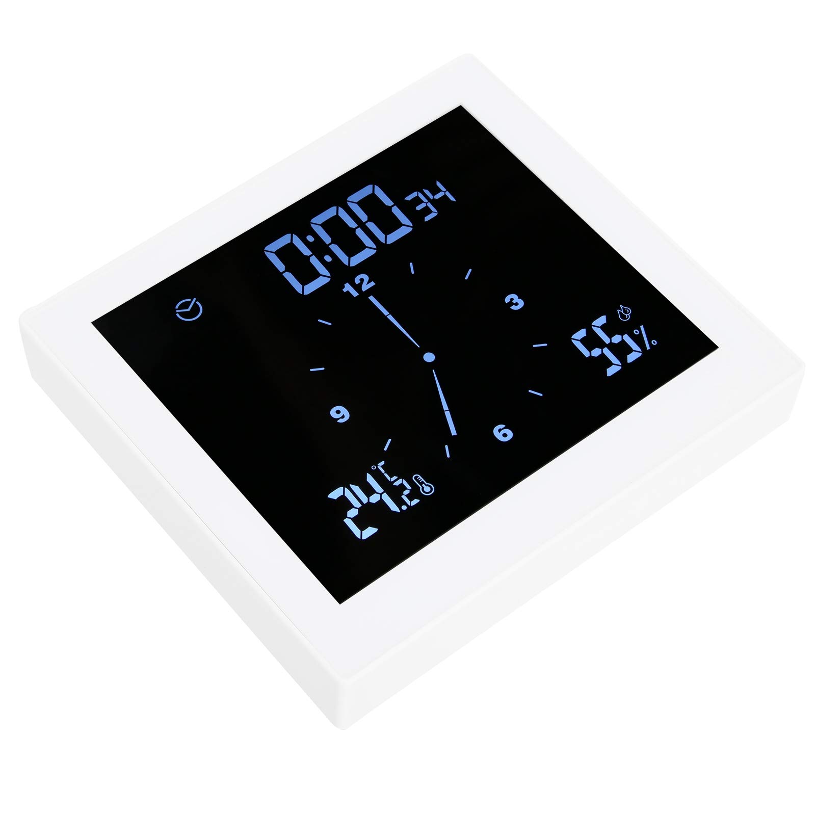 Reloj de ducha digital TS-WP10 con temporizador y pantalla dual en color blanco