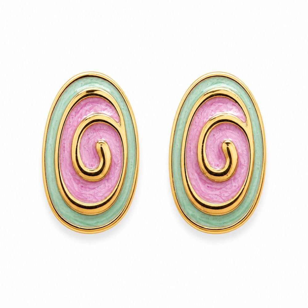 i jewels Fashion Gold Plated Anti Tarnish Spiral Design Stud Earrings for Women & Girls Lightweight Fashion Jewellery (WE005Mul)-picture-48