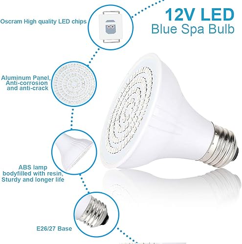 Miniatura 3 de COOLWEST Bombilla de luz azul LED de 12 V, bombilla LED súper brillante de 12 W para la mayoría de las lámparas de spa de alto lumen luz de spa