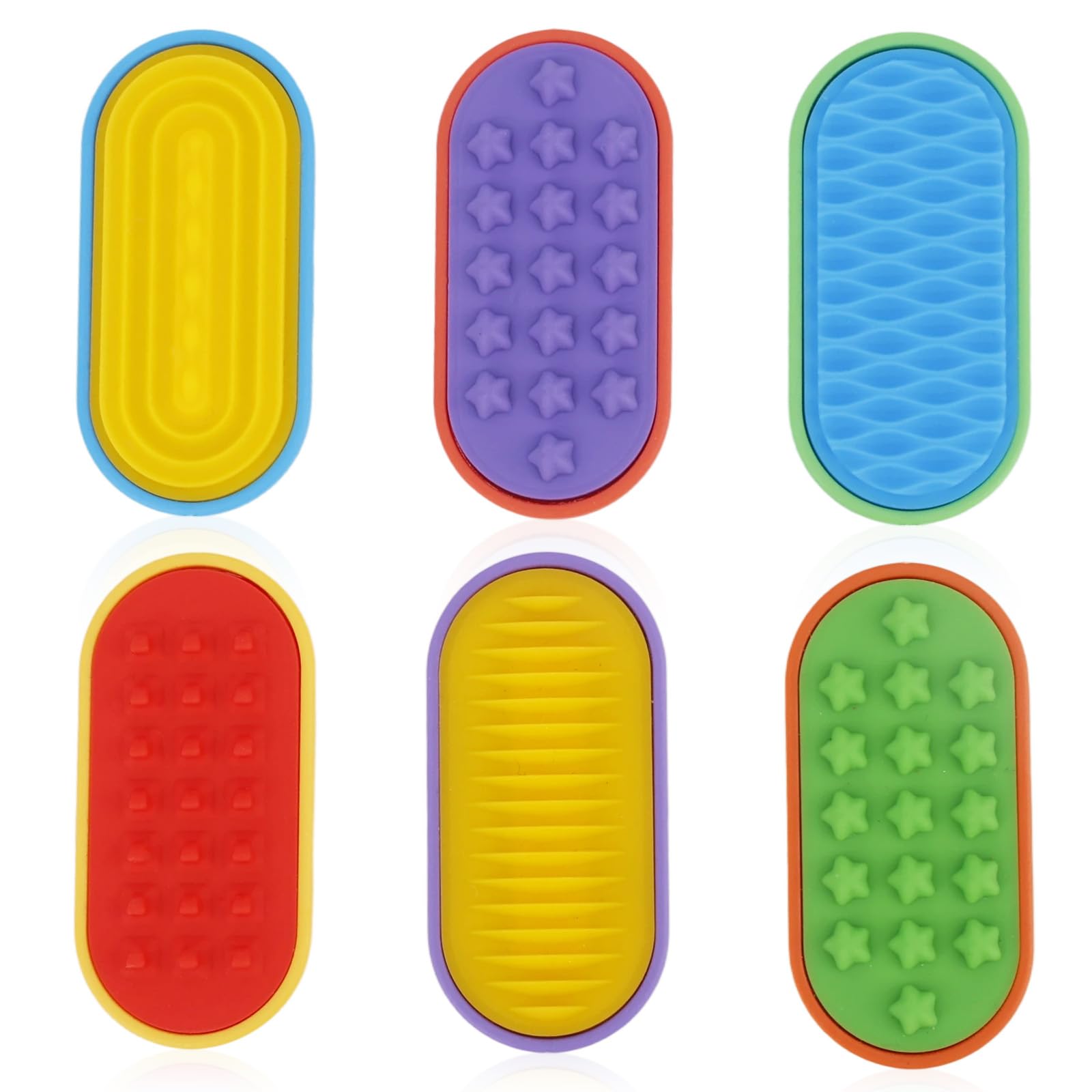 6pcs Magnetic Fidget Toys for Adults , Quiet Silicone Textured Sensory Fidget Sliders Calm Down for Classroom & Office Use