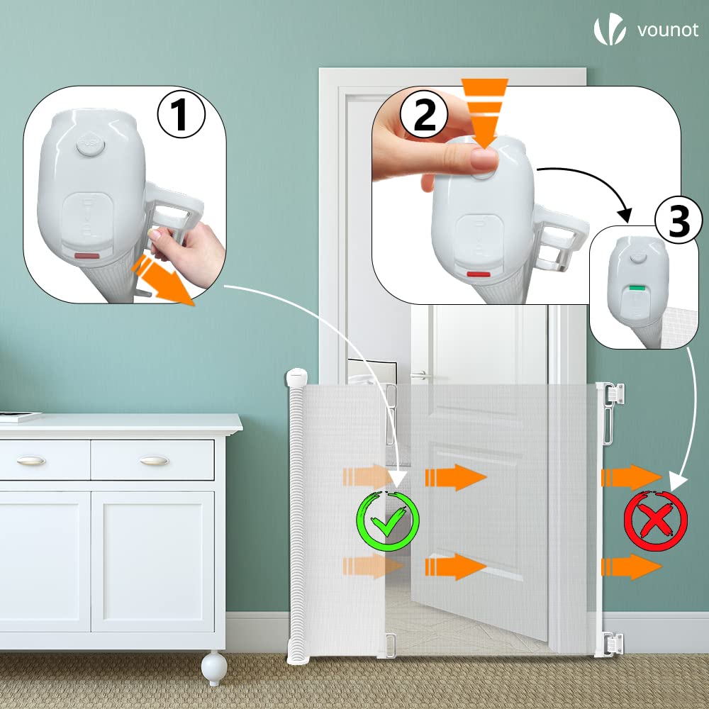 Cancelletto Sicurezza Estensibile Per Bambini E Cani - Regolabile Da 0 A 180 Cm - Bianco - Foto 11