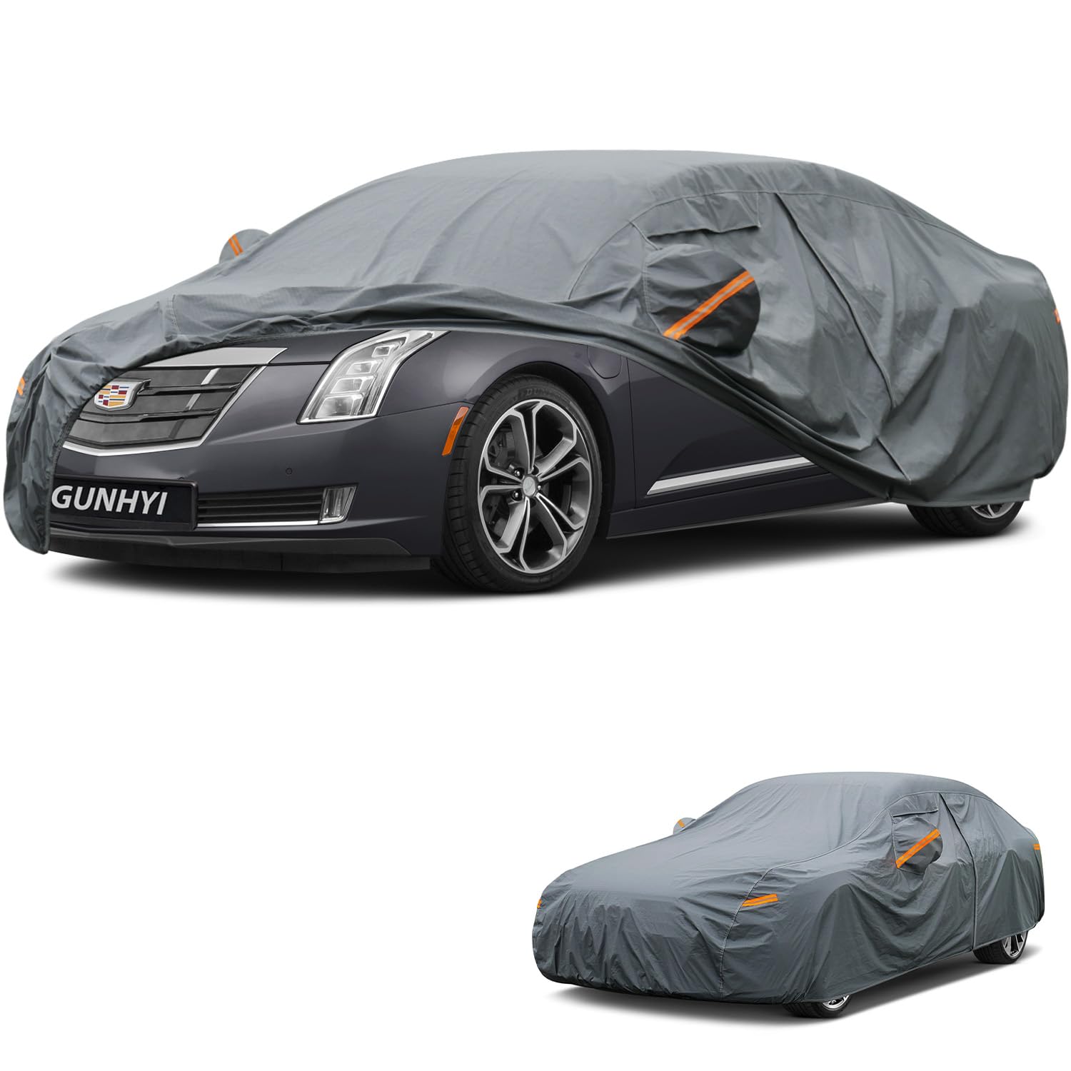GUNHYI Premium Car Cover Custom Fit Cadillac ELR, 16 Layers Heavy Duty Car Cover Waterproof All Weather with Zipper Door for Sun Rain Snow Dust Uv Protection