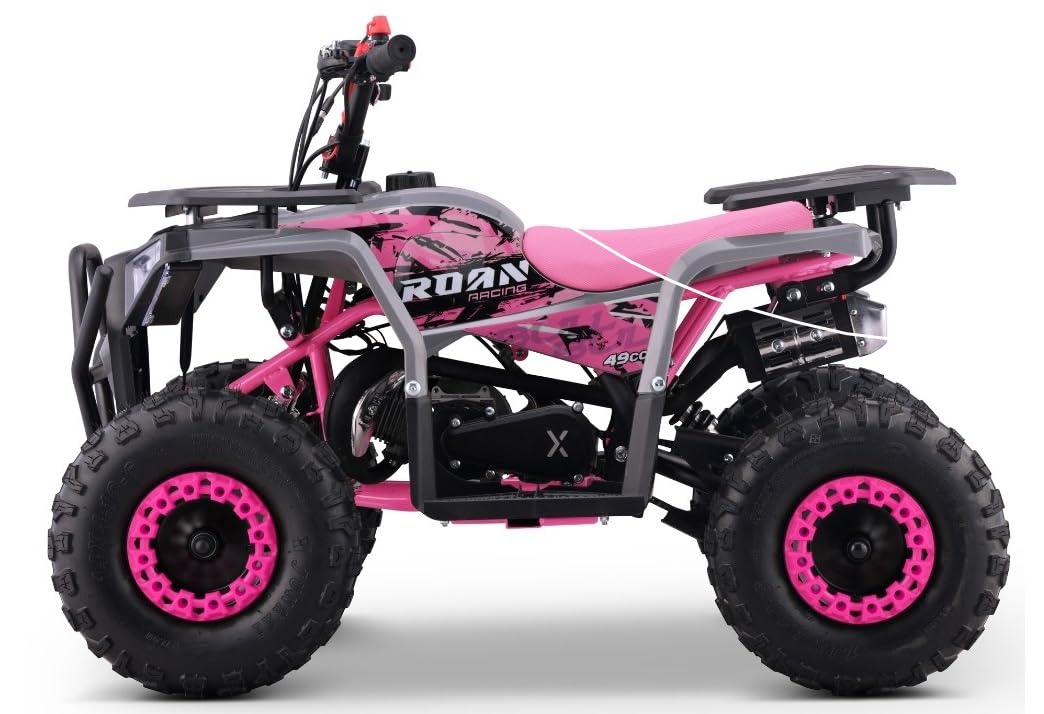 Mini Quad I-Bull Benzina 49cc, Tipo ATV per bambini, Rosa, (Miscela di benzina) bambini dai 4 ai 10 anni