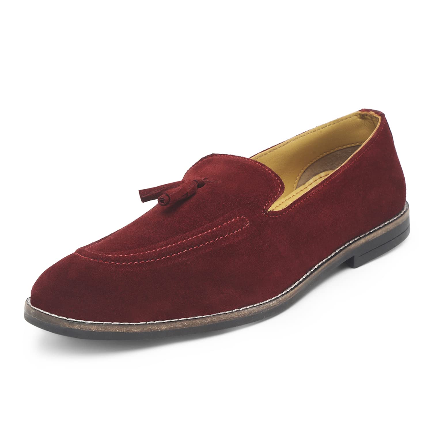 LOUIS STITCH Mens Cameleon Red Italian Suede Leather Moccasin Loafer Designer Tassel Stylish Casual Shoes for Men (SUMCTA) (Size-6UK) (B09TGV1TR4) Amazon Price History, Amazon Price Tracker