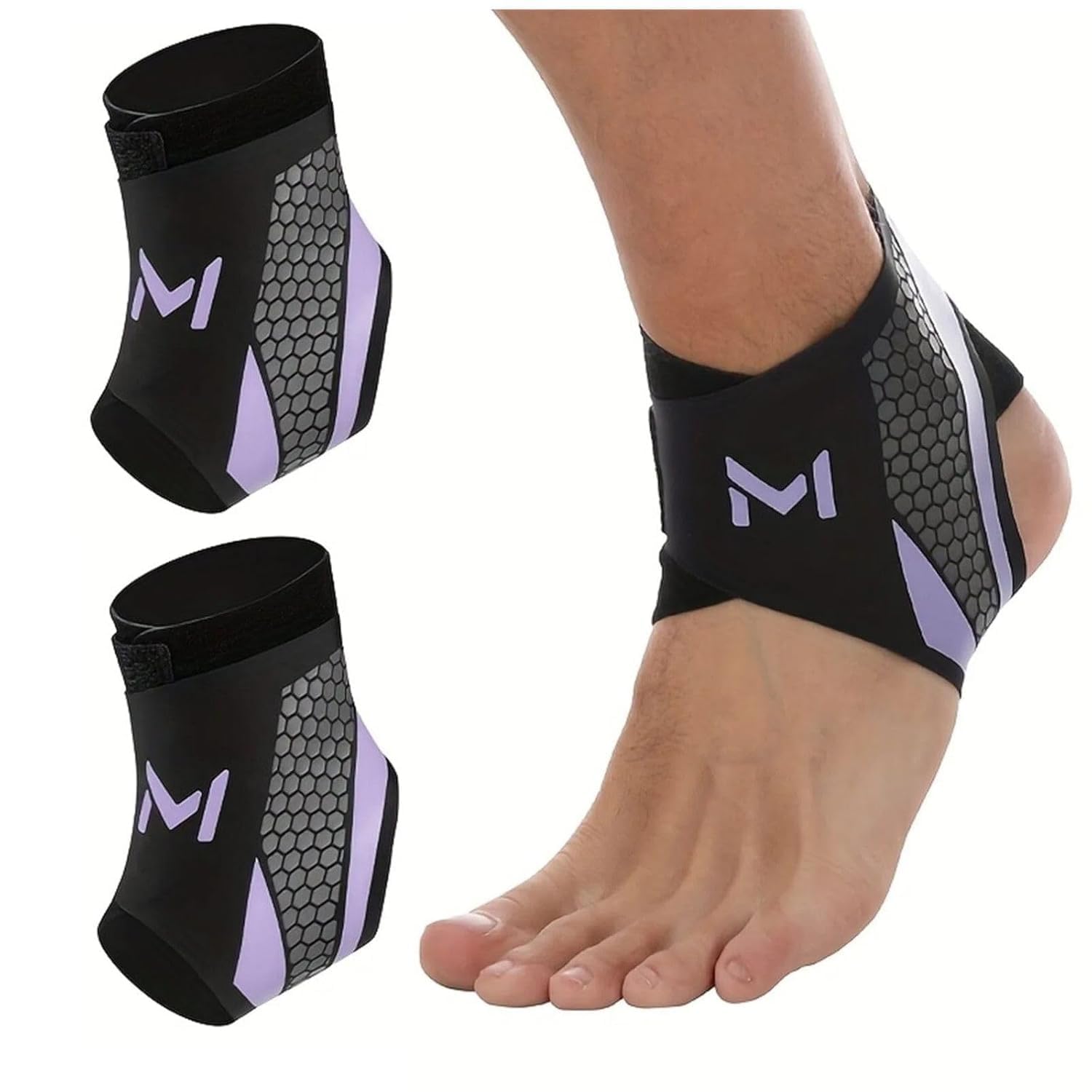 CartHome 2-Pack Ankle Support for Men and Women, Purple Ankle Brace and Fitness Protector for Sports and Gym-image-20