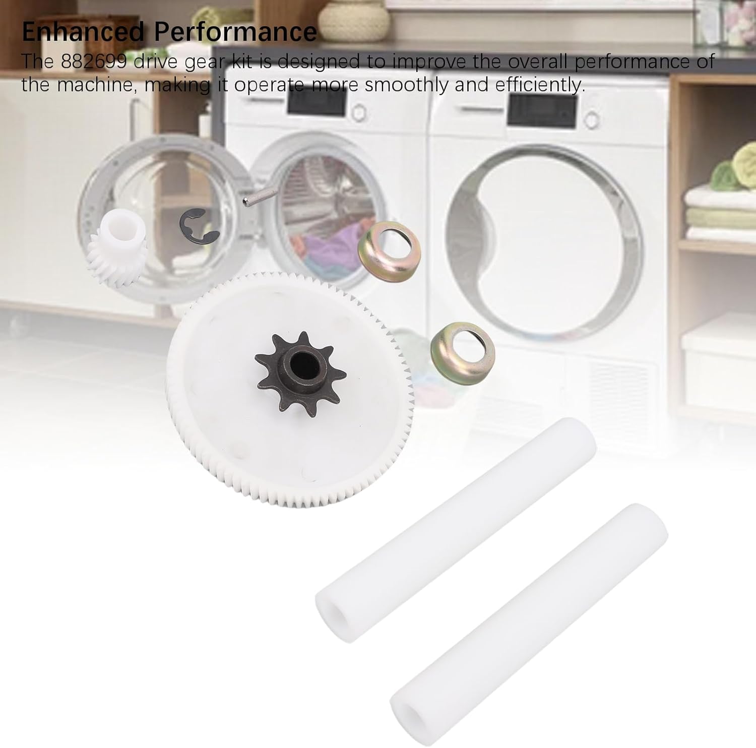 882699 Drive Gear Kit Replacement Durable ABS Material Trash Compactor Drive Gear Parts for 735285 749046 777103 AP3122987 PS398589 EAP398589 8 Accessories Included