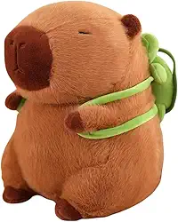 Brinquedo De Pelúcia Capivara Com Mochila Tartaruga Fofo