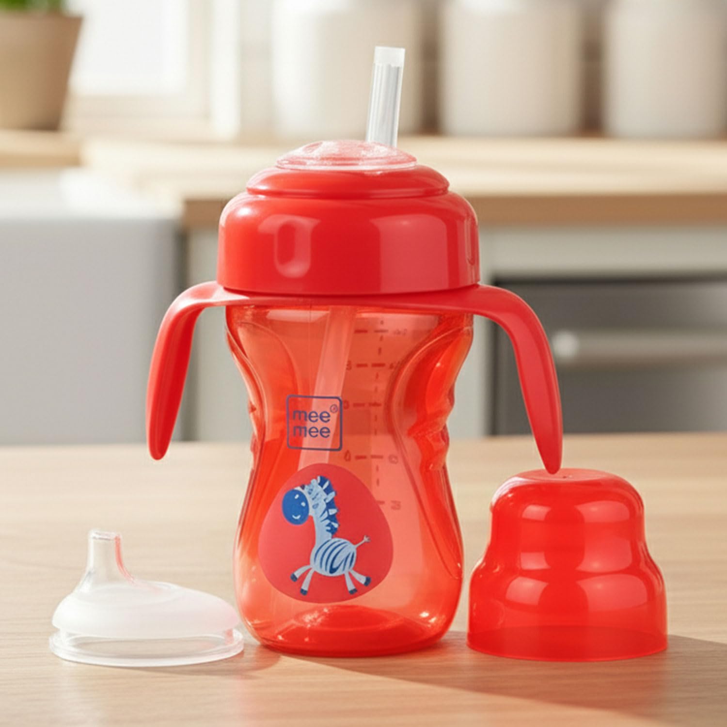 2-in-1 Sipper Cup with Spout & Straw | BPA-Free | Easy-Grip Handles | Spill-Proof | 240ml | Food-Grade Silicone | Wide Mouth | Protective Dust Cover | Lightweight Baby Cup