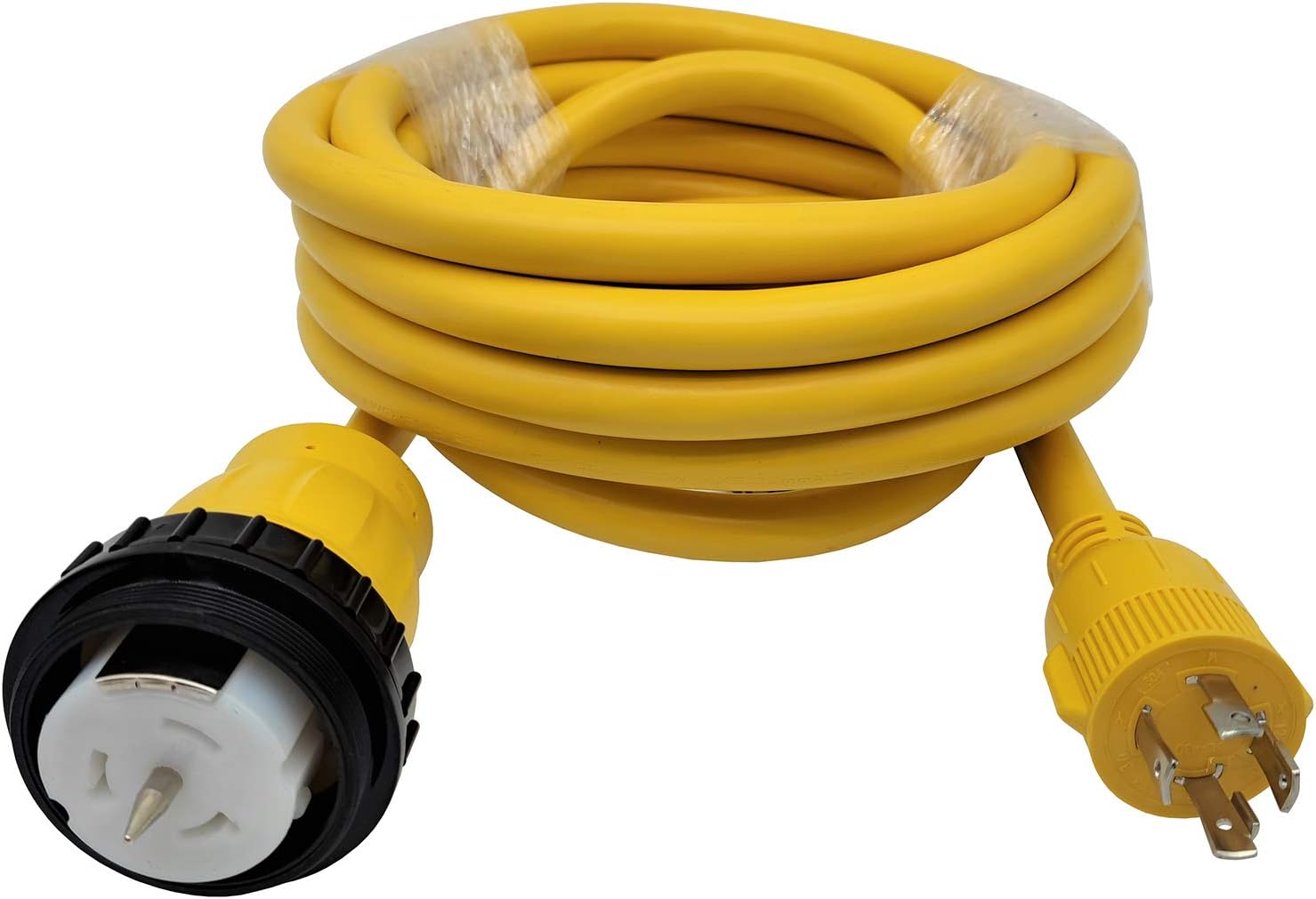 Parkworld 62176 Shore Power Adapter Generator 30A L14-30P Male to Marine 50A SS2-50R Female with Locking Ring (20FT)