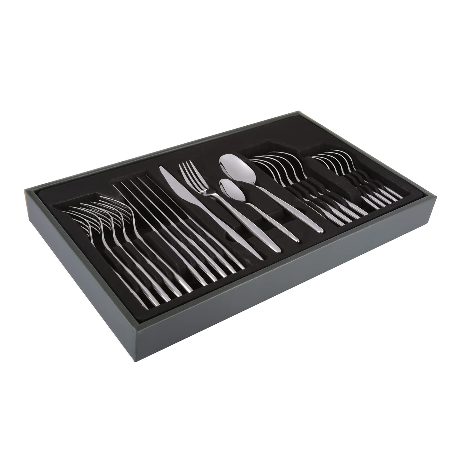 KASANOVA Set posate Gamma da 24 pezzi, in acciaio inox grigio Tavola